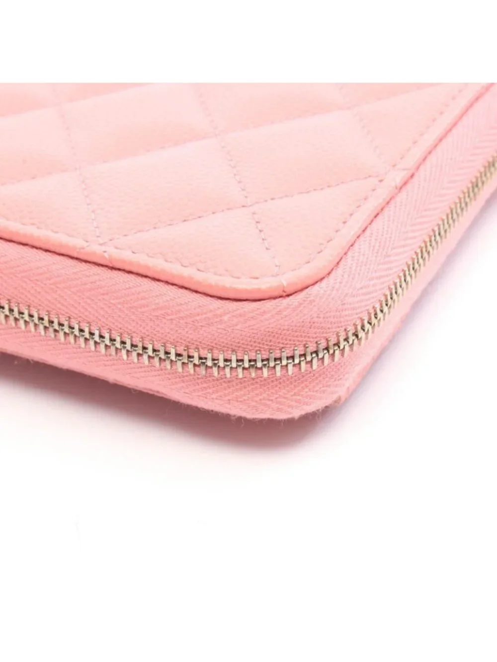 Chanel Round Wallet Quilted Pink Caviar Leather